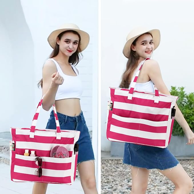 Bluboon Waterproof Beach Tote Pool Bags for Women Ladies Extra Large Carry On Bag With Wet Compartment for Weekender Travel - Image 2