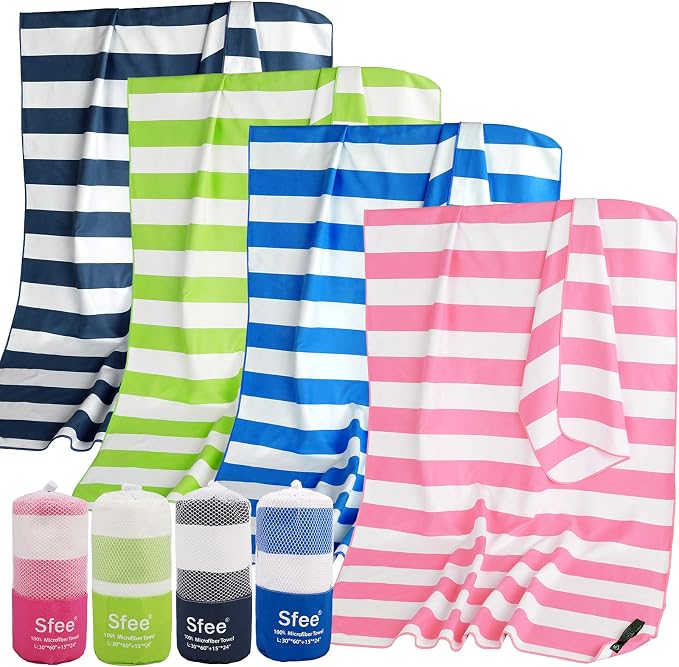 Sfee 2 in 1 Microfiber Travel Towel, Quick Dry Towel Camping Towel Beach Towel Super Absorbent Compact Lightweight Sports Gym Towels Set for Gym, Hiking, Pool, Bath, Yoga (Small: 32''x16'') by Sfee