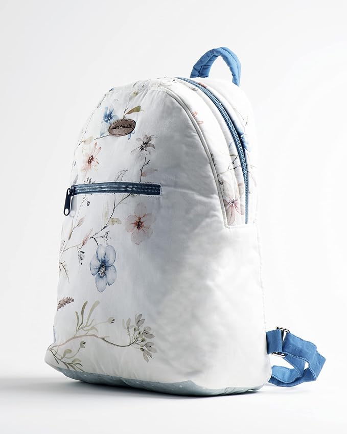 Maison d' Hermine Backpack for Women Men Cotton Shoulder Multipurpose Rucksack with Small Pouch Lightweight Multi Pocket Bag for Travel Work Beach Perfect for Spring Summer (Ice Florals) - Image 9