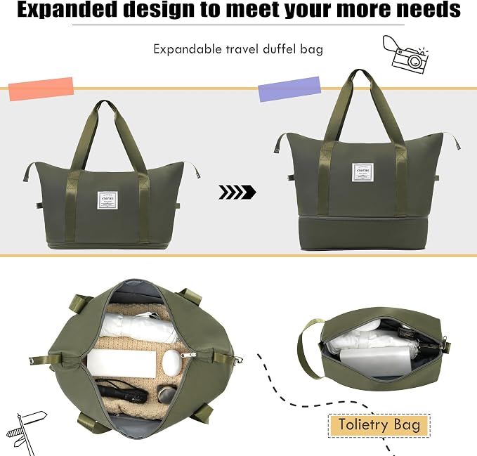 Merax Luggage Set, Softside Suitcase 3 Piece, Expandable Lightweight | Luggage Sets with Duffel Bag 22" 26" 30" Suitcase with Wheels TSA Lock,Army Green - Image 5