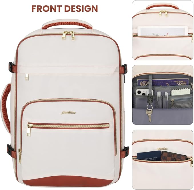 YAMTION Travel Laptops Backpack for Women,Large Carry On Luggage for Airplanes Weekender Bags for Personal Items,Airline Approved TSA Overnight Bags with 4 Packing Cubes - Image 4