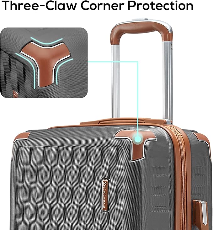Melalenia Luggage 10 Piece Sets Clearance,Large Suitcase Set Spinner Wheels with TSA Locks,Hard Shell Luggage Sets for Women Travel Suitcase (Grey Brown) - Image 4
