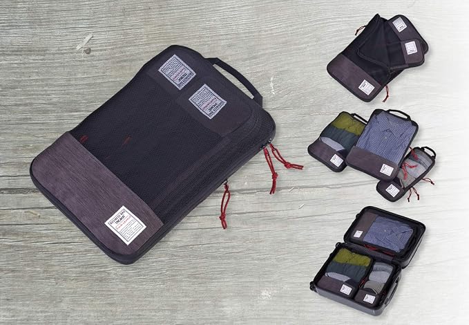 TROIKA BUSINESS PACKING CUBES - BBG56/GY - Travel Compression Bag Set - Packing Cube Set - 3 packing bags with compression zipper (space saving packing of clothes in suitcase & backpack) - Image 7