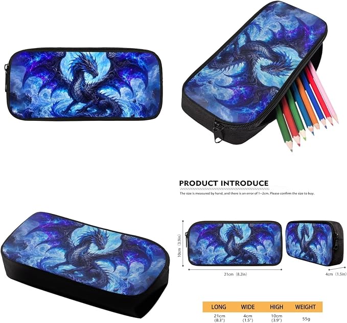 Dragon Backpack with Lunch Box Kids Girls 6-8/8-10 Elementary School Bookbag for 3rd Grade 17in Galaxy Book Bag and Lunchbox 17in Primary Student Back Pack 4PCS Set - Image 6