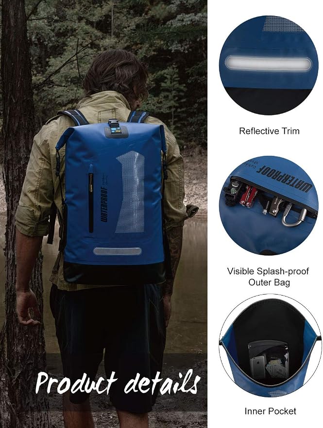 IDRYBAG Waterproof Backpack for Men 20L/30L/40L, Floating Dry Bag Kayak, Dry Backpack Hiking - Image 3