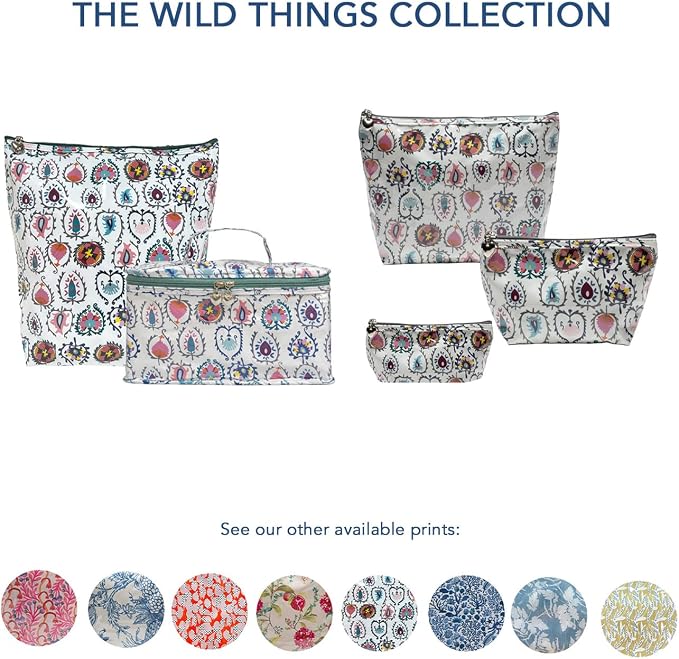 Jacaranda Living Medium Cosmetic Bag – Waterproof PVC-Lined Cosmetic & Toiletry Organizer, Zipper Pouch for Skincare, Makeup & Accessories, Wild Things - Image 3