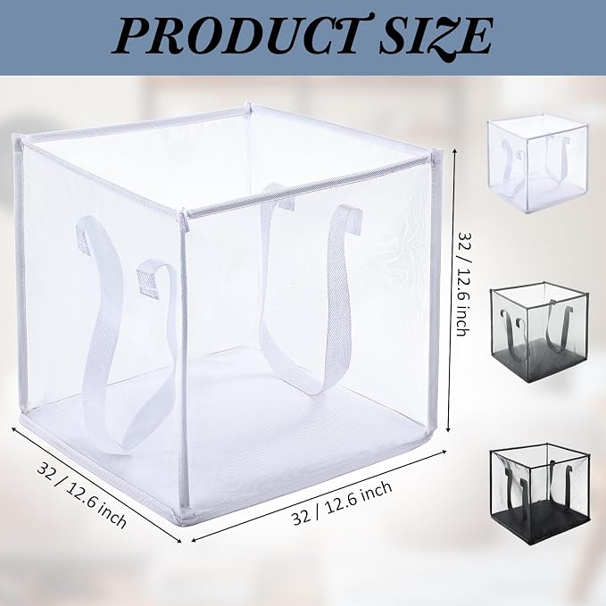 Zopeal 6 Pack Popup Laundry Hamper 13 Inch Collapsible Laundry Baskets with Handles Mesh Clothes Baskets Portable Single Layer Foldable Clothes Hamper Square Bin for Washing (Multicolor,Single-layer) - Image 2