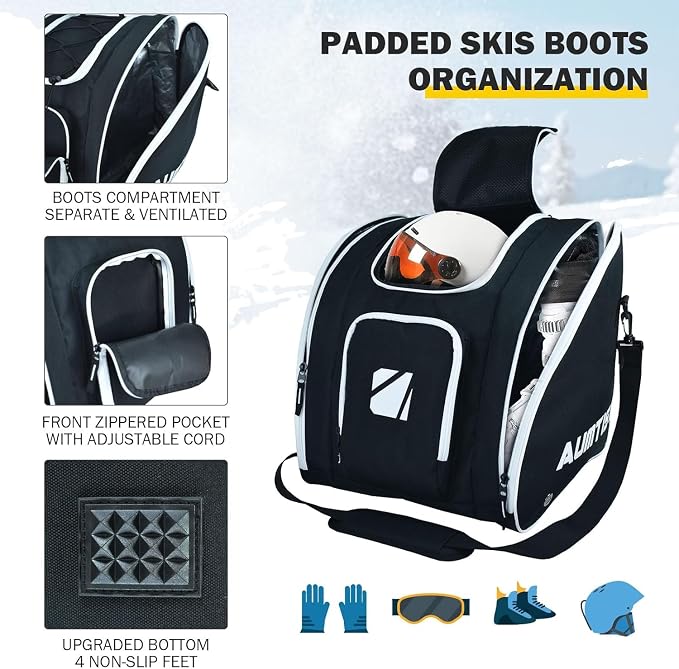 AUMTISC Padded Ski and Boots Bag Combo for Air Travel Flying, Skis Bags Adjustable Length for Skis Up to 200cm and Boots Up to Size 13 - Image 5