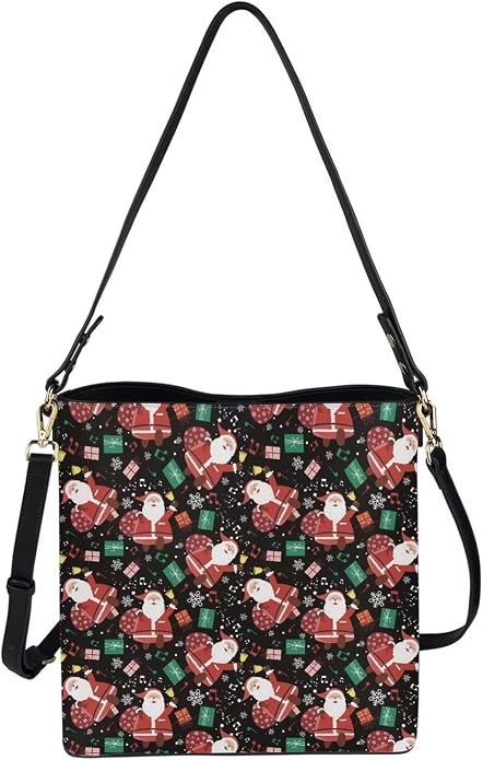 HUGS IDEA Boho Bags for Women Leather Handbag Shoulder Bucket Crossbody Purse - Image 4