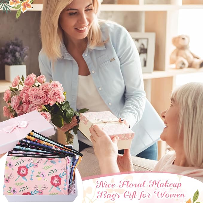 Hillban 36 Pcs Floral Makeup Bags for Women Flower Cosmetic Bag Inspirational Pencil Case with Zipper Travel Organizer Pouch for Wedding Bachelorette Party Christmas Gifts, 12 Styles - Image 4