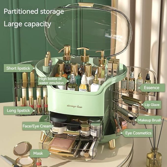 Omeily Large Makeup Organizer Countertop Vanity Organizer Cosmetic Organizer Makeup Storage Box Bathroom Counter Organizer Perfume Skincare Organizers Gift Women Girls Clear Design Easy Visibility - Image 3