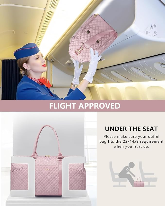 Women Weekender Travel Duffle Bag: Travel Duffel Overnight Bags with Shoe Compartment Large Carry on Tote with Toiletry Bag Weekend Traveling Yoga Gym Hospital Bag for Women with Wet Pocket 3 PCS Set - Image 6