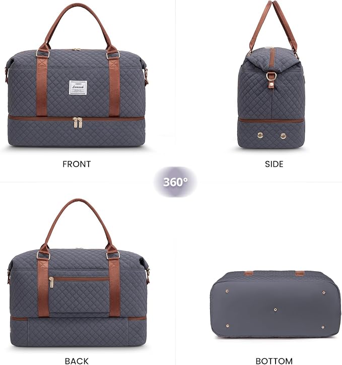 LOVEVOOK Travel Duffle Bag,Weekender Bags for Women with Shoe Compartment，Carry on Overnight Bag with Toiletry Bag,Gym Duffel Bag with Wet Pocket, Hospital Bags for Labor and Delivery - Image 8