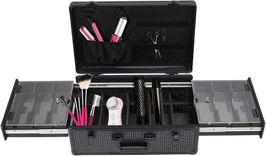 DNYSYSJ Barber Carrying Case Barber Case, Stylist Tool Box Crocodile Pattern Professional Salon Hair Cutting Grooming Kit Storage Organizer for Clippers, Scissors, Barber Supplies (E) by DNYSYSJ