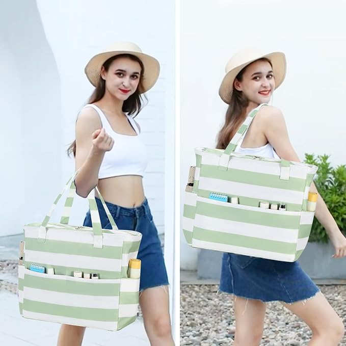Bluboon Waterproof Beach Tote Pool Bags for Women Ladies Extra Large Carry On Bag With Wet Compartment for Weekender Travel - Image 2