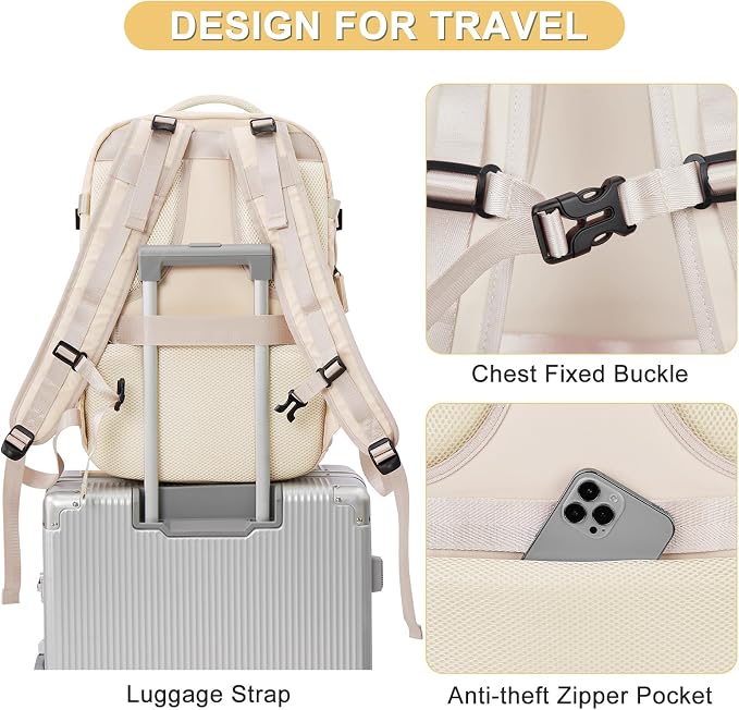 Expandable Travel Backpack For Women Men Airline Approved Personal Item Backpack For Airlines Carry On Backpack Flight Approved Waterproof Backpack For Traveling On Airplane Weekender Travel Bag - Image 7