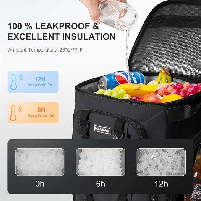 Beach Cooler Backpack for Men 36cans Insulated Backpack Cooler Lunch Bag for Women Camping Hiking Picnic Travel for 18 Hours Cooling 30L - Image 3