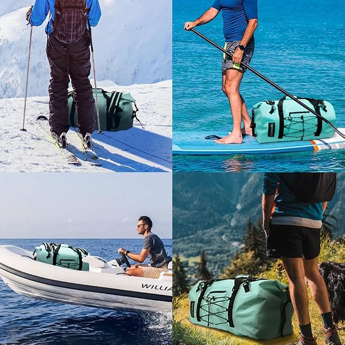 80L Dry Bag Large Waterproof Bag Roll-Top Heavy Duty Fishing Duffel Bag with Durable Straps & Handles for Kayaking Paddle boarding Boating Rafting Fishing - Image 6