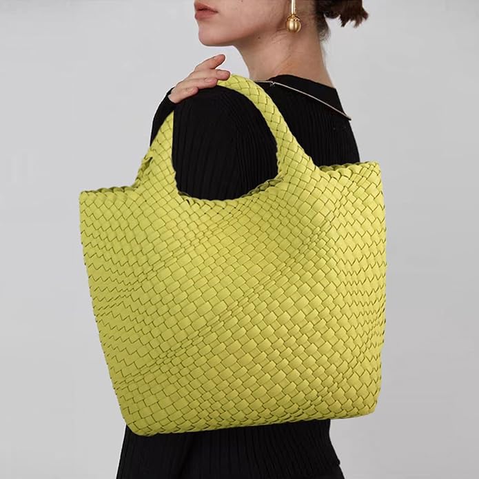 JINMANXUE Fashion Woven Bag Shopper Bag Travel Handbags and Purses Women Tote Bag Large Capacity Shoulder Bags - Image 2