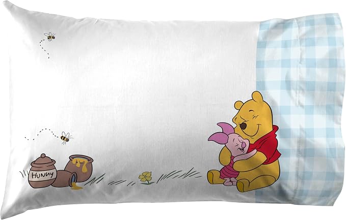 Jay Franco Kids Sheet Set with Fitted, Flat Sheets & Pillow Cover - Ultra-Soft Bedding with Pillowcase for Room Decor, White - Winnie The Pooh, 3 Piece Twin - Image 3