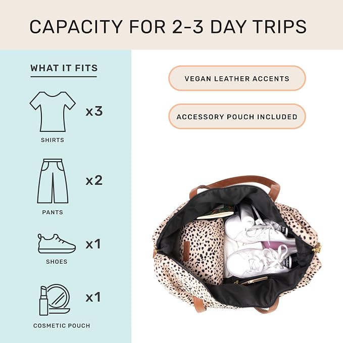 Jadyn Luna Women's Weekender Bag and Travel Duffel, Large 37 Liter Capacity - Image 2