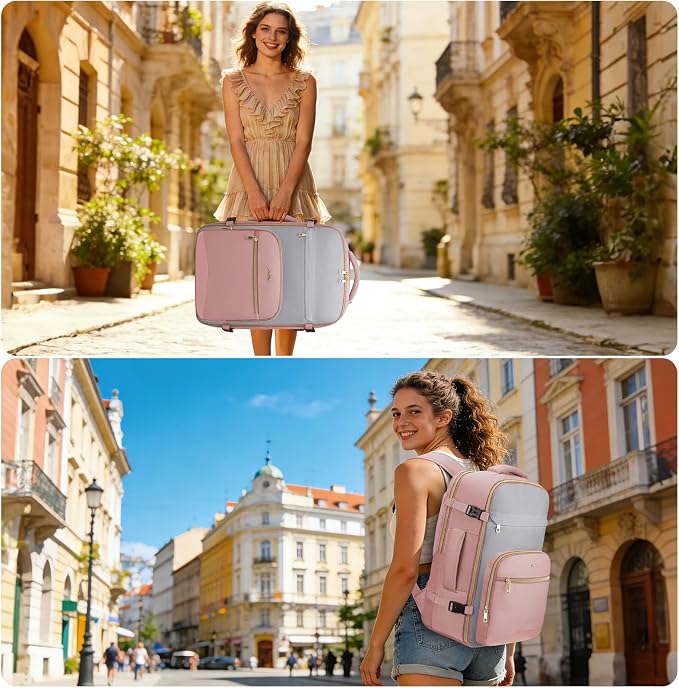 YAMTION 40L Large Travel Backpack for Women,Carry On Bookbag Luggage Sets with 4 Packing Cubes, Airline Approved Weekender Backpacks for Personal Items fits 17 Inch Laptop - Image 2