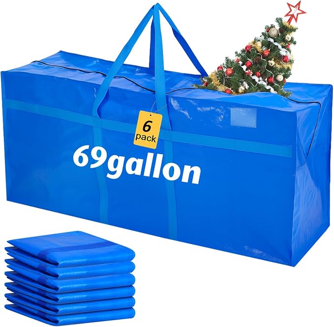 Windyun 4 Pack 69 Gallon Extra Large Moving Bags XXL Heavy Duty Storage Bag with Strong Zipper Handle Jumbo Big Tote Box Foldable for College Dorm Travel Clothes Duffle Blanket Pillow(Blue) - Image 2