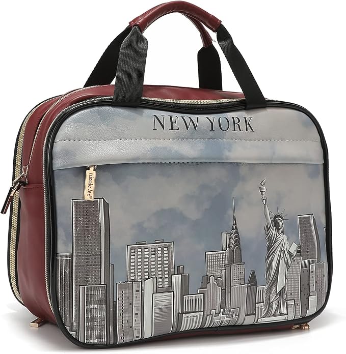 Nicole Lee Cosmetic Makeup Bag for Women - Multi Organization Toiletry Travel Bag with 5 Compartments (Success in New York) - Image 5