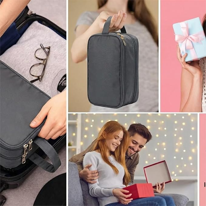 2Pack Men's Toiletry Bag Pu,Travel Toiletry Organizer, Waterproof Shaving Kit Pouch For storing daily essentials like toiletries and cosmetics,Black (Grey) - Image 4