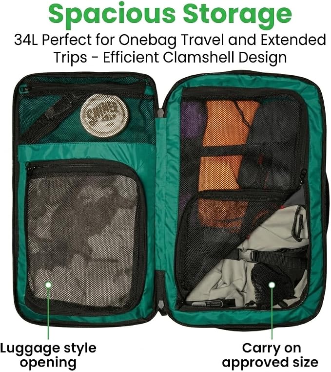 COR Island Hopper 2.0 Travel Backpack, 34L Black | Carry On Backpack for Men & Women, Clamshell Opening, Hidden Passport Pockets, Water Resistant, Laptop Sleeve - Image 4