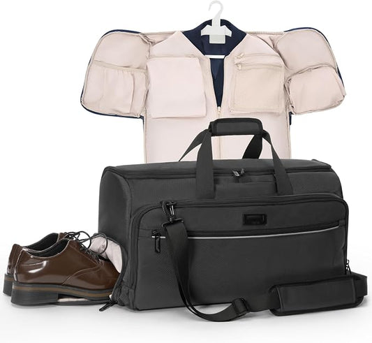 VERAGE Garment Duffel Bag, Carry-On Suit Travel Bag, 45L | Fits 2–4 day trips, fully enclosed one-zip design, wrinkle-free packing, shoe compartment, detachable toiletry kit by VERAGE