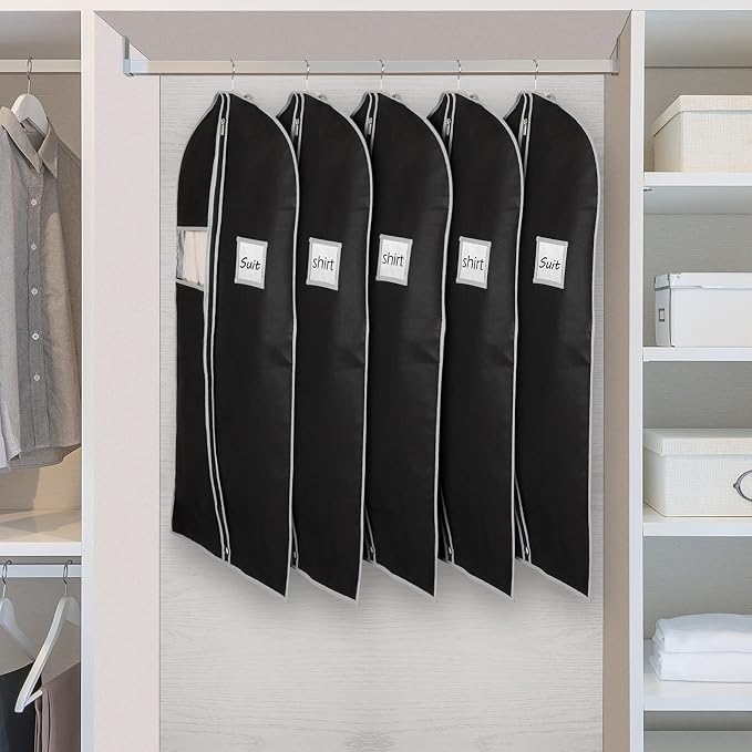 Syeeiex 40" Garment Bag, Set of 8 Suit Bag, Garment Bags for Hanging Clothes, Suit Covers Bags for Men or Women, Dress Bags for Storage Suits, Shirts,T-shirts and Jackets on Closet - Image 5