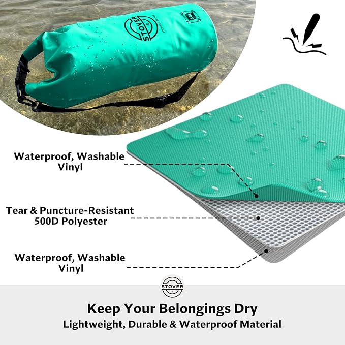 STOVER 5/10/25/30/40L Waterproof Dry Bag, Medium Lightweight Roll Top Dry Bag Backpack w/Waterproof Phone Case, Kayaking, Travel, Hiking, Fishing, Tubing, Camping, the Beach, Men/Women (Teal) - Image 2