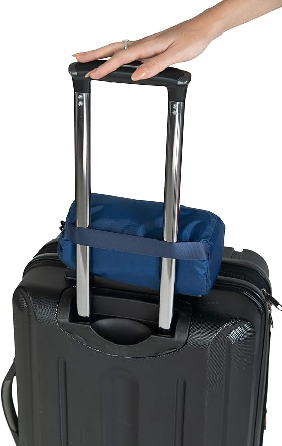 BlueHills Premium Ultra Compact Travel Blanket Pillow Airplane - Navy Blue | Travel Pillow/Blanket 70 X 56 Long, Luggage Belt & Backpack Clip, Portable Case, Must Have Airplane Essentials, Long Flights - Image 5