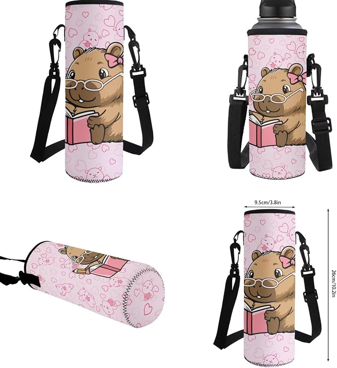 Learning Capybara School Bags for Girls 10-12 7-10 Cute Girls Backpack and Lunch Box Set of 4 Backpack for Elementary Middle School Lightweight 17 Inch Bookbag Daypack - Image 6