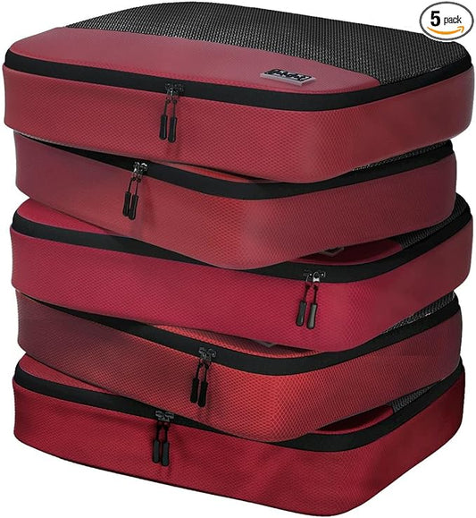 Large Packing Cubes for Travel - 5pc Packing Cubes for Suitcases - Lightweight Luggage Organizer Bags (Non-Compression) by DotDot