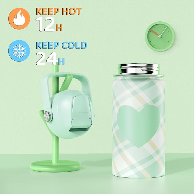 ACESAK Backpack for Girls with Insulated Water Bottle, Bookbag Backpack for Girls Kids, 14oz Kids Water Bottle Stainless Steel, Lunch Bag & Pencial Case, Back To School Gift (Green) - Image 4