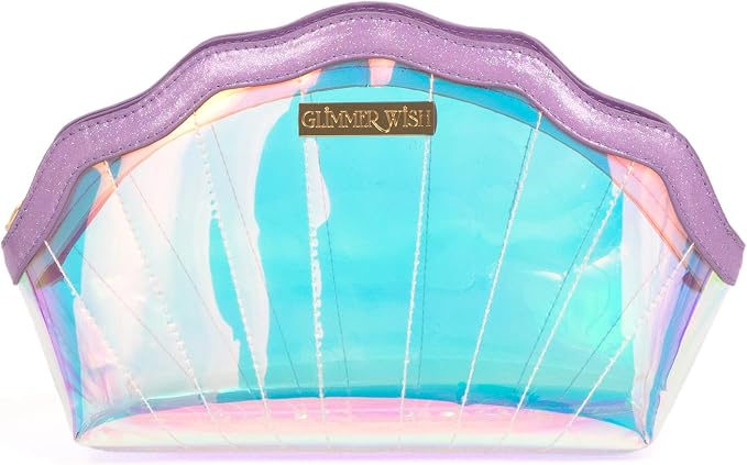 Glimmer Wish Mermaid Shell Cosmetic Bag, Make Up Bag, Skincare Bag by GlimmerWish