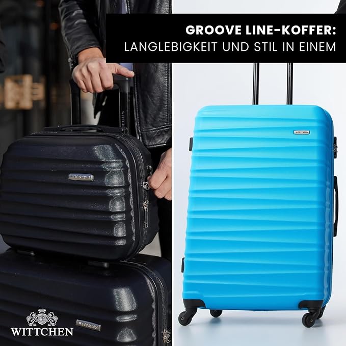 WITTCHEN Groove Line Toiletry Bag, Blue, Small (15 L, 30x34x16 cm), Toiletry bag - Image 8