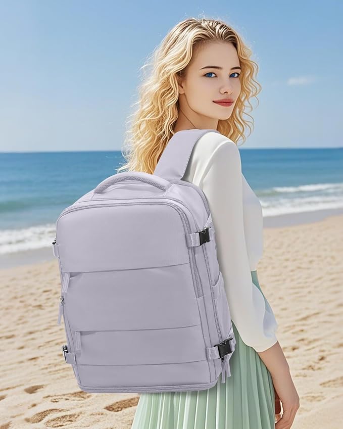 coowoz Large Travel Backpack Carry On for Women Man Gym Backpack with Laptop Compartment Mochila de Viaje Teacher Personal Item Backpacks Rucksack Airplane Accessories Must Haves Purple - Image 8