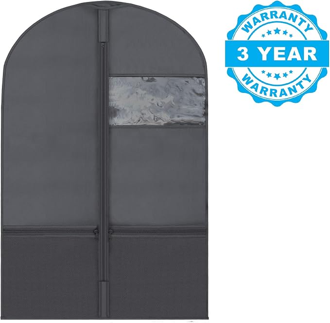 Plixio 36" Kids Garment Bags for Dance Costumes Children Hanging Clothes, Uniform, Suits, Girls Dress Recital Outfit Organizer Dance Garment Bags For Dancers with Zippered Pockets (6 Pack :36", Black) - Image 4