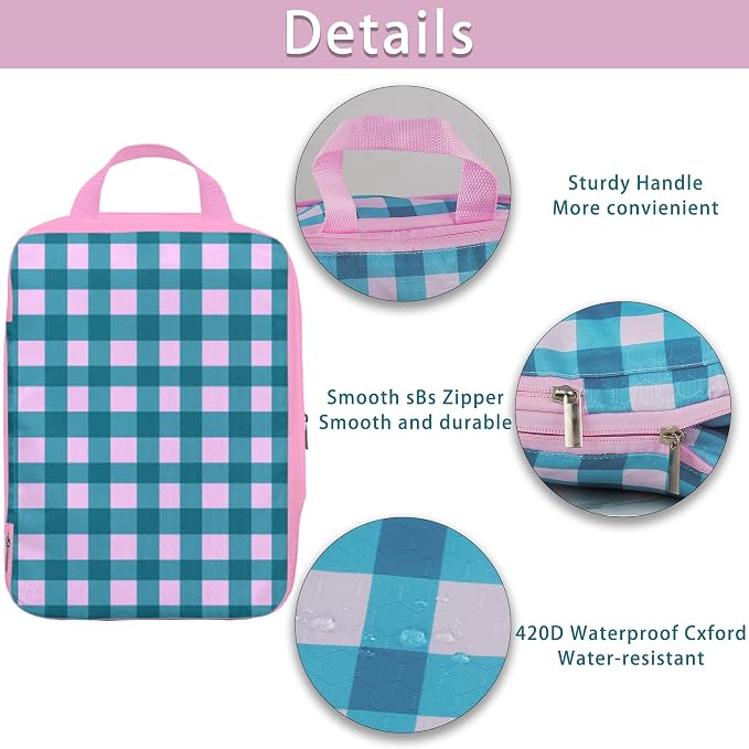 8 Pcs Compression Packing Cubes for Travel, Lightweight Waterproof Luggage Organizer Bags Set, Washable Packaging Cubes for Women Backpack Carry-On Suitcases - Image 4
