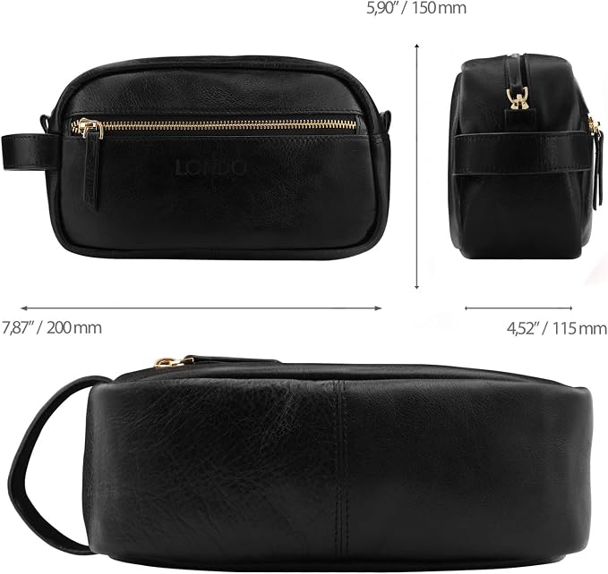 Londo Genuine Leather Travel Toiletry Bag – Makeup, Shaving Organizer, Dopp Kit for Men & Women, Durable & Stylish Travel Accessory - Image 4