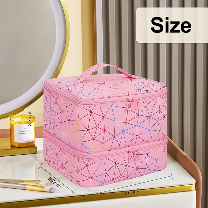 Ethereal Nail Polish Organizer Case, Holds 32+ Bottles(15ml/0.5fl.oz) and Nail Lamp, Double Layer Nail Polish Storage Bag for Nail Kit, Manicure Tools, Gifts for Girls - Image 7