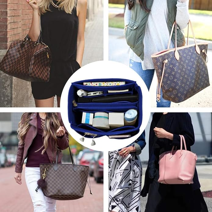 OMYSTYLE Purse Organizer Insert, Felt Tote Bag Organizer Insert with 5 Sizes, Handbag Dividers for Inside Purse, Compatible with Longchamp, Neverful, Speedy and More - Image 5