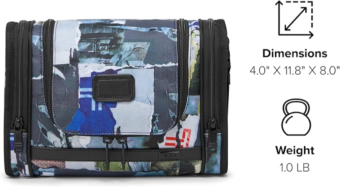 TUMI - Alpha Hanging Travel Kit - Toiletries and Cosmetics Organizer - Travel Essentials Bag with Hooks & Pockets - Wheatpaste Print - Image 7