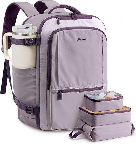 LOVEVOOK Travel Backpack for Women & Men, 40L Large Carry On Backpack Airline Approved, TSA Personal Item Weekender Bag, Water Resistant Laptop Backpacks with 3 Packing Cubes for Travel Essentials by LOVEVOOK
