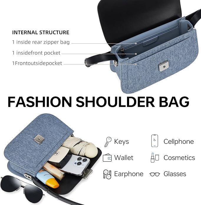 LAFESTIN Genuine Leather Shoulder Bag for Women with Adjustable Strap, Crossbody Purses For Women, Designer Inspire Handbags - Image 7