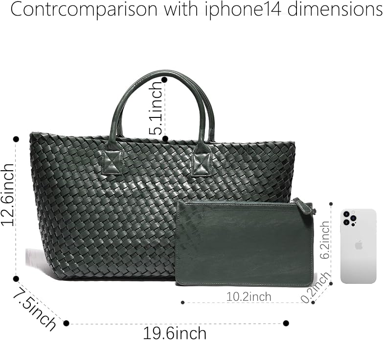 Woven Bag Shopper Bag Travel Handbags and Purses Women Tote Bag Large Capacity Shoulder Fashion Bags - Image 2
