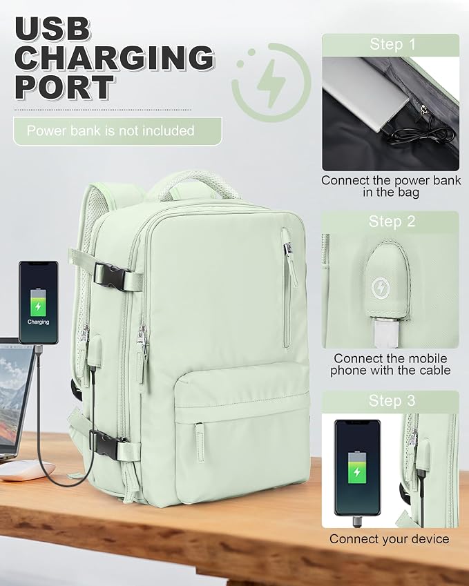 VGCUB Vacuum Backpack Travel with Pump, Vacuum Seal Compression Bags Laptop Backpack Personal Item - Image 7